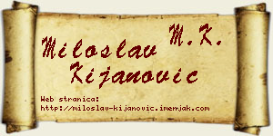 Miloslav Kijanović vizit kartica